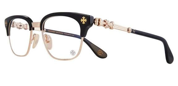 CHROME HEARTS BLACK AND GOLD FRAMES