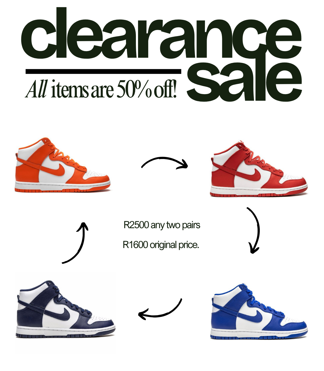 ANY 2 NIKE DUNK HIGH'S