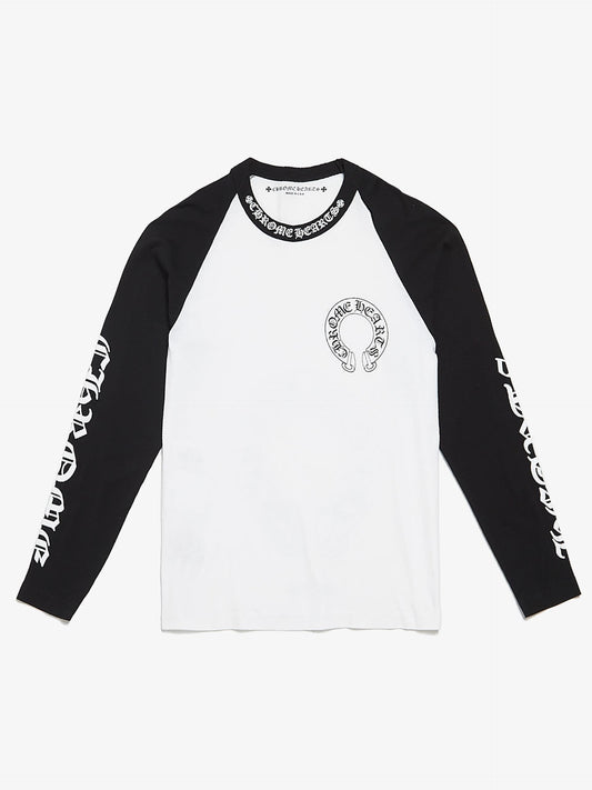 Black and White Horseshoe Chrome Hearts T-shirt