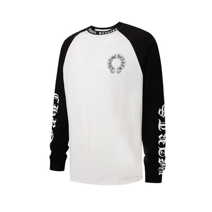 Black and White Horseshoe Chrome Hearts Long Sleeve T-shirt