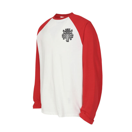 Red and White Horseshoe Chrome Hearts Long Sleeve T-shirt