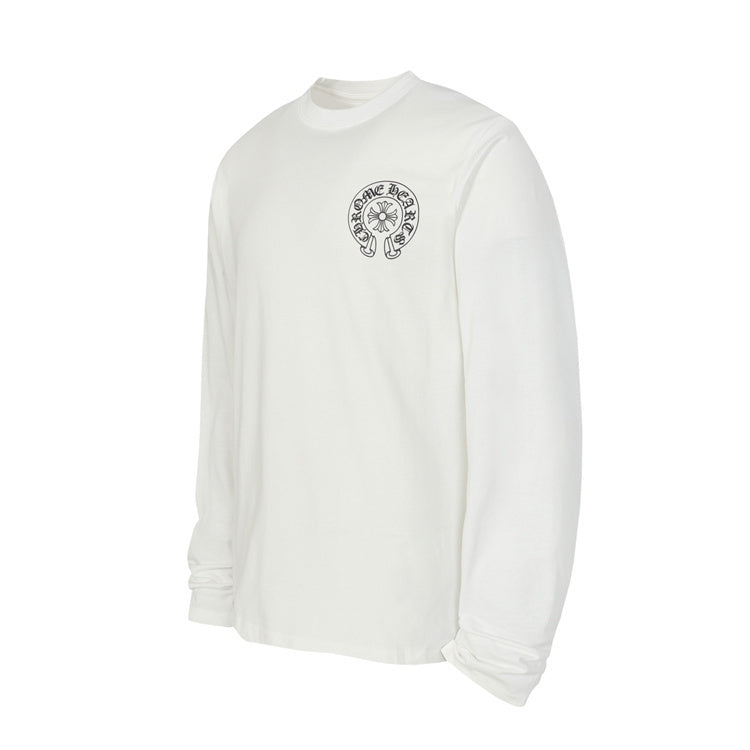 White Horseshoe Chrome Hearts Long Sleeve Shirt